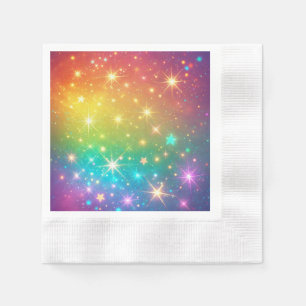 Colorful Rainbow star space Napkins