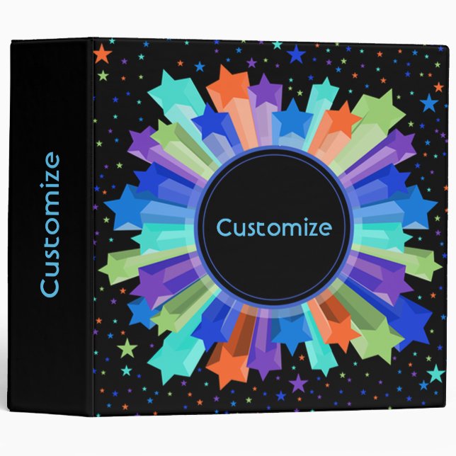Colorful Rainbow Starburst Binder (Front/Spine)