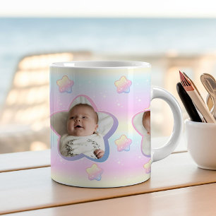 Colorful Rainbow Stars in the Sky Custom Photo Coffee Mug