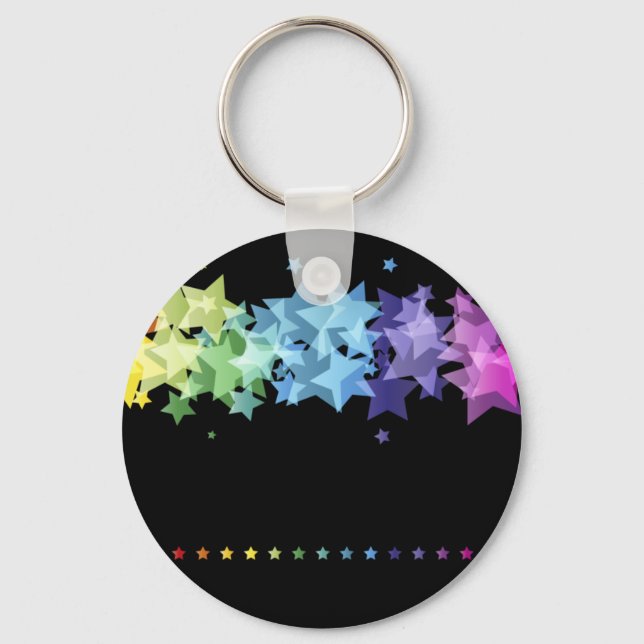 Colorful Rainbow  Stars Keychain (Front)