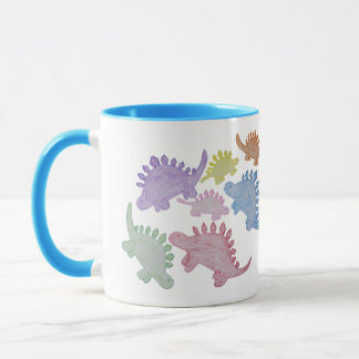 Colorful Rainbow Stegosaurus Mug 11 oz