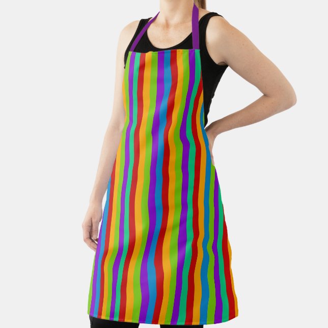 Colorful Rainbow Stripe Apron (Insitu)