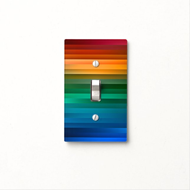 Colorful rainbow stripe light switch cover (In Situ)