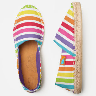 Colorful Rainbow Stripe Modern Pattern Espadrilles