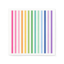 Colorful Rainbow Stripe Party Napkins