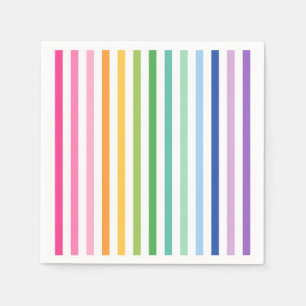 Colorful Rainbow Stripe Party Napkins