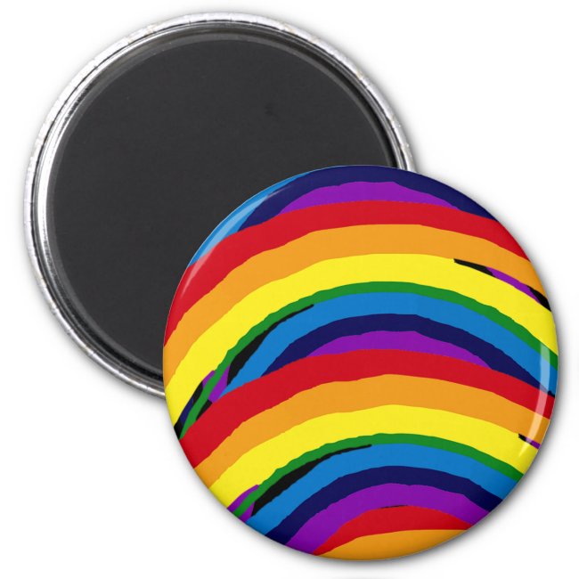 Colorful Rainbow Striped Abstract Magnet