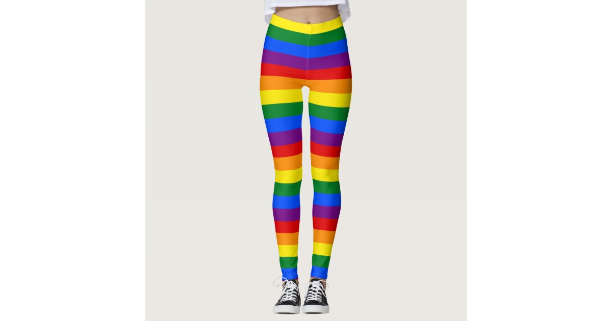 Colorful Rainbow Striped Leggings | Zazzle.com