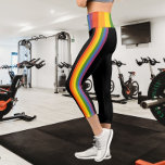 Colorful Rainbow Striped Pattern Capri Leggings<br><div class="desc">Colorful Rainbow Striped Pattern capri leggings from Ricaso</div>