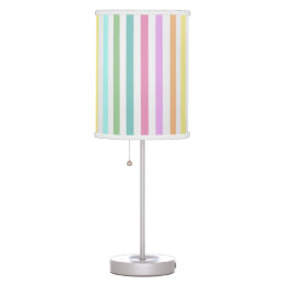 Colorful Rainbow Striped Table Lamp
