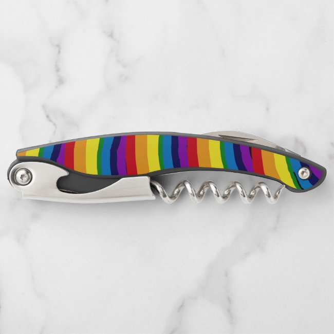 Colorful Rainbow Stripes Abstract Corkscrew