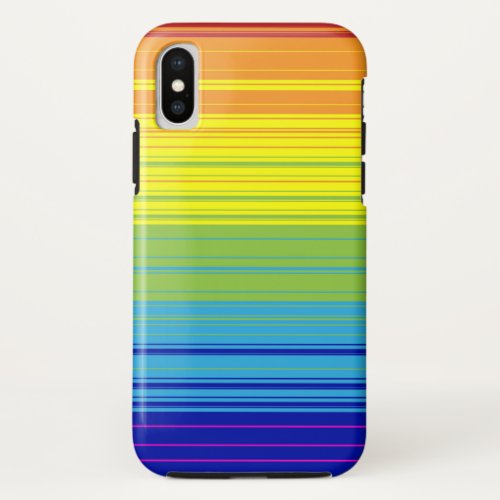 Colorful Rainbow Stripes art pattern background iPhone X Case