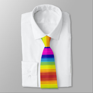 Colorful Rainbow Stripes art pattern background Neck Tie