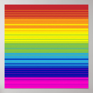 Colorful Rainbow Stripes art pattern background Poster