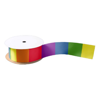 Colorful Rainbow Stripes Celebration Satin Ribbon