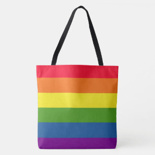 Colorful Rainbow Stripes Celebration Tote Bag