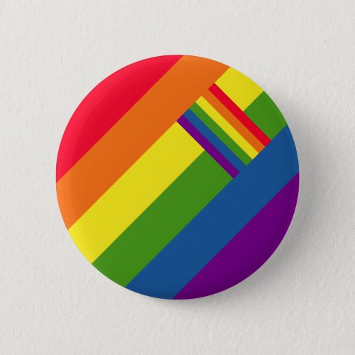 Colorful Rainbow Stripes Celebration with Flag Button