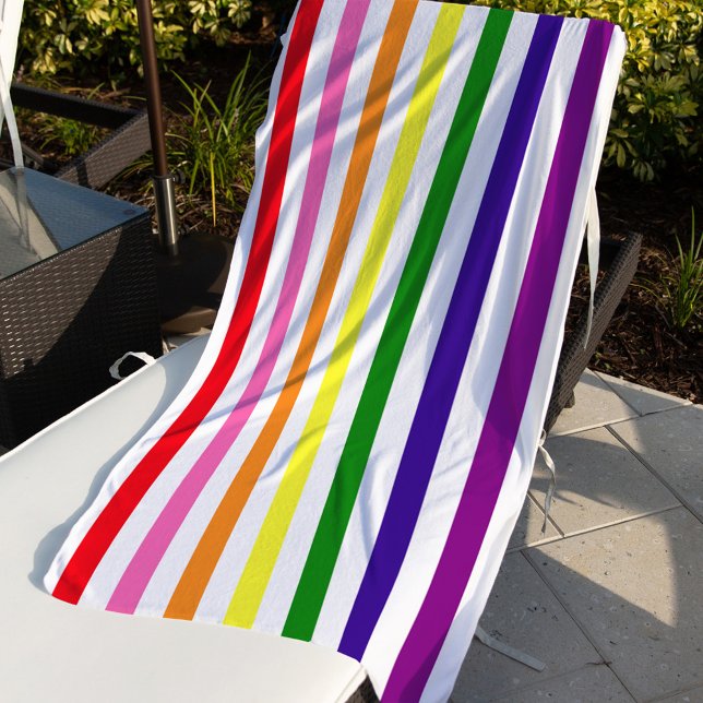 Colorful Rainbow Stripes Gay Pride Beach Towel (Creator Uploaded)