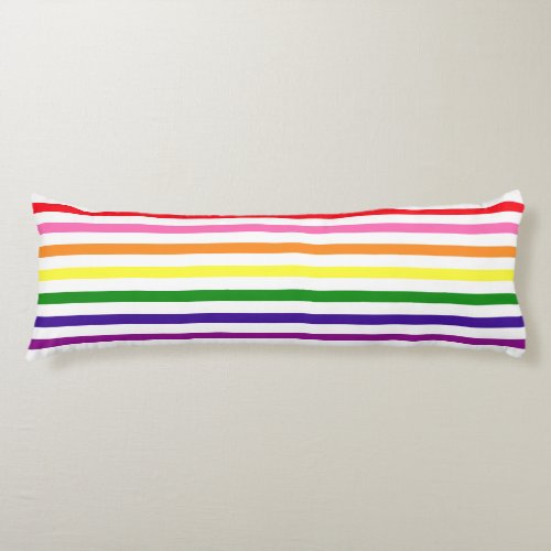 Colorful Rainbow Stripes Gay Pride Body Pillow