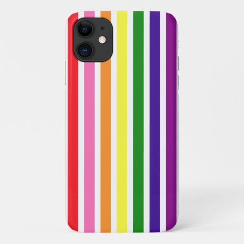 Colorful Rainbow Stripes Gay Pride iPhone 11 Case