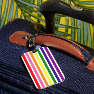 Colorful Rainbow Stripes Gay Pride Luggage Tag