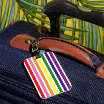 Colorful Rainbow Stripes Gay Pride Luggage Tag by RandomLife at Zazzle