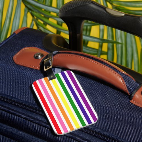 Colorful Rainbow Stripes Gay Pride Luggage Tag