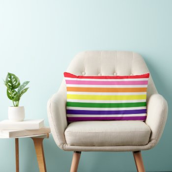 Colorful Rainbow Stripes Gay Pride Lumbar Pillow by RandomLife at Zazzle