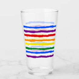 Colorful Rainbow Stripes Glass