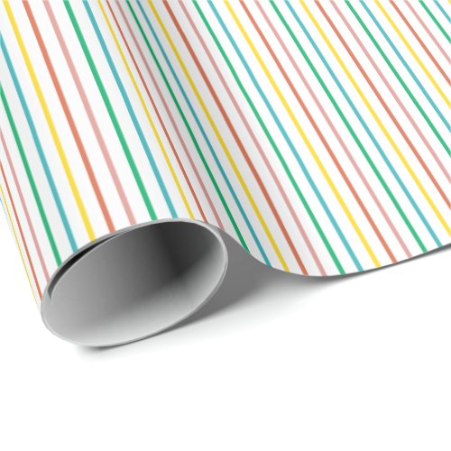 Colorful Rainbow Stripes Kids Birthday Wrapping Paper