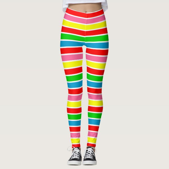 Colorful Rainbow Stripes Legging (Front)