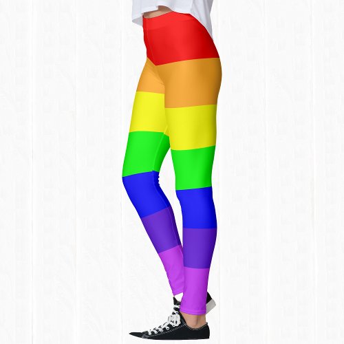 Colorful Rainbow Stripes Leggings