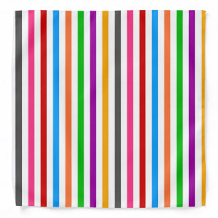 Colorful Rainbow Stripes Lines Design - White Bandana