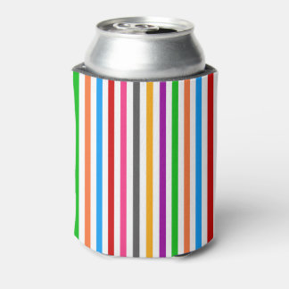 Colorful Rainbow Stripes Lines Design - White Can Cooler