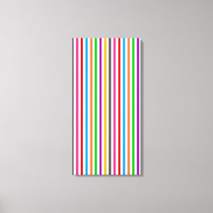 Colorful Rainbow Stripes Lines Design - White  Canvas Print