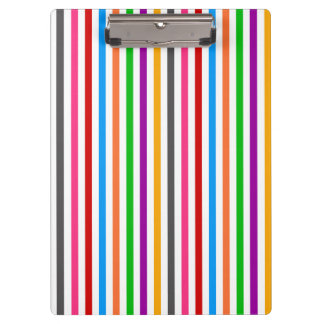 Colorful Rainbow Stripes Lines Design - White Clipboard