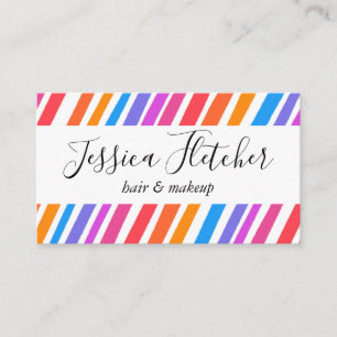 Colorful Rainbow Stripes Minimalist Elegant Business Card