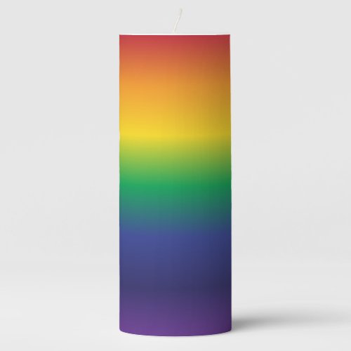 Colorful Rainbow Stripes Pillar Candle