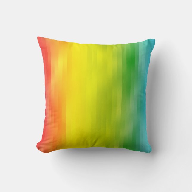 Colorful Rainbow Stripes Pillow (Front)