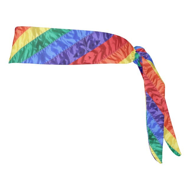 Colorful rainbow stripes rainbow flag LGBTQ+ pride Tie Headband (Rotate 90)