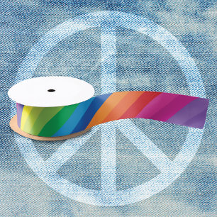 Colorful Rainbow Stripes Satin Ribbon