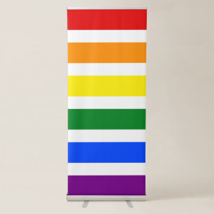 Colorful Rainbow Stripes Selfie Backdrop Retractable Banner