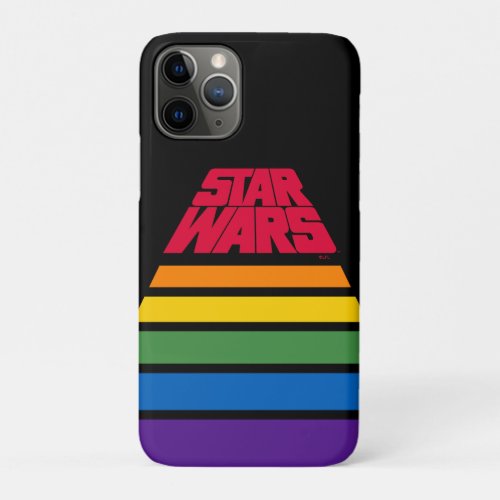 Colorful Rainbow Stripes Star Wars Logo iPhone 11 Pro Case