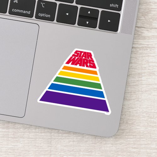 Colorful Rainbow Stripes Star Wars Logo Sticker
