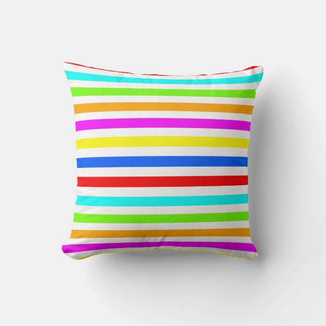 Colorful Rainbow Stripes  Throw Pillow (Front)