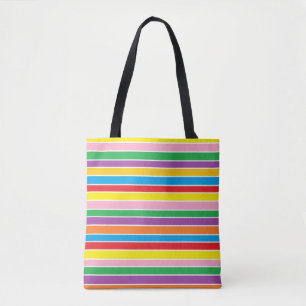 Colorful Rainbow Stripes Tote Bag