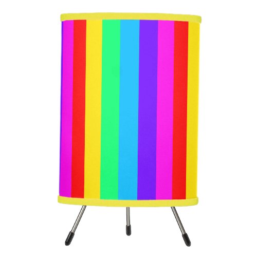 Colorful Rainbow Stripes Tripod Lamp