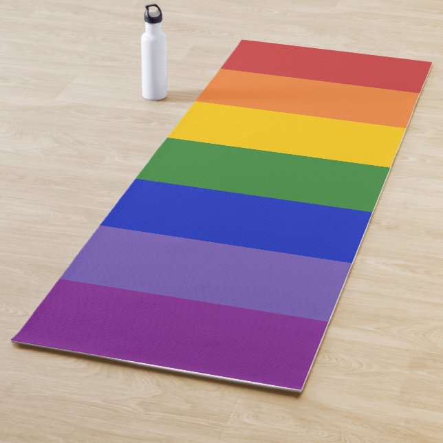 Colorful Rainbow Stripes Yoga Mat (In Situ)