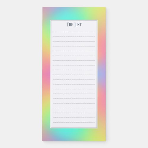 Colorful rainbow style abstract pattern magnetic notepad