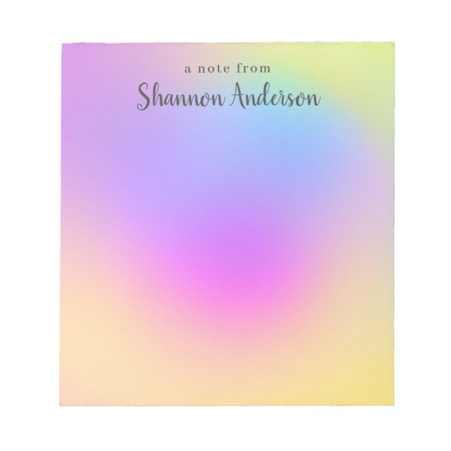 Colorful rainbow style abstract pattern notepad (Front)